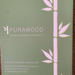 Purawood 3-5 Slot Bamboo Drawer Organizer Adjustable For Most Drawers Lightweigh